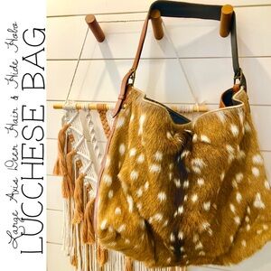 Lucchese Large Axis Deer Hair & Hide Hobo Shoulder Bag